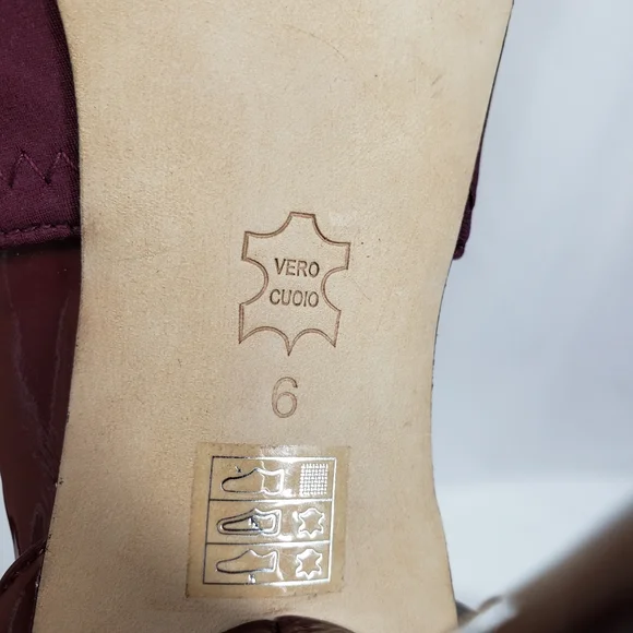 Taryn Burgundy Open Toe Heels - Picture 10 of 13